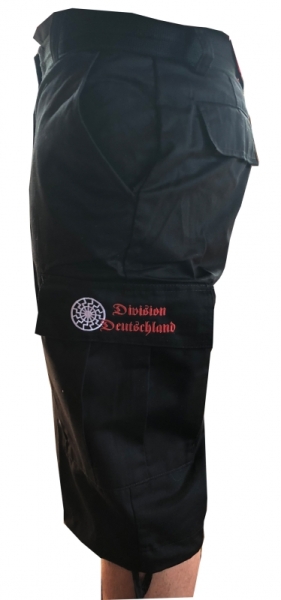 Short - Army Bermuda - mit Gürtel - Division Deutschland - schwarz