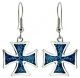 Ohrringe - Eisernes Kreuz - blau