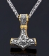 Halskette - Thors Hammer - der Mächtige - silber/gold Optik