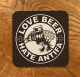 Getränkeuntersetzer - Love Beer - Hate Antifa - schwarz