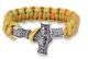 Armband - Paracord - Thorshammer mit Rune - 23cm - gelb/orange/grün