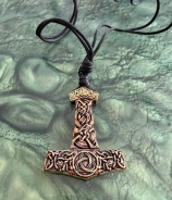 Halskette - Thors Hammer - keltisch - massiv - Bronze