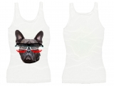 Frauen Top - Bulldogge - weiß