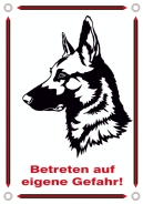 Emailleschild - Betreten auf eigene Gefahr - Motiv 1