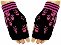 Handschuhe - Pink Skulls+++EINZELSTÜCK+++