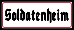 Blechschild - 27x10cm - Soldatenheim - schwarz/weiß/rot+++Einzelstück+++