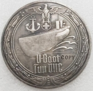Gedenkmünze - Medallie - Deutsches U-Boot - silbern - Sammleranfertigung