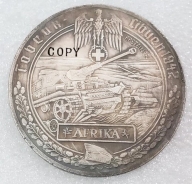 Gedenkmünze - Medallie - Afrika Korps - silbern - Sammleranfertigung