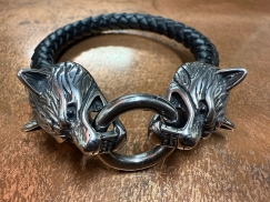 Armband - Odins Wolf mit Edelstahl Klick Verschluss - 25 cm