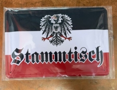 Blechschild - Stammtisch - schwarz-weiß-rot - D196 (459)