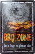 Blechschild - BBQ Zone - BS699 (453)