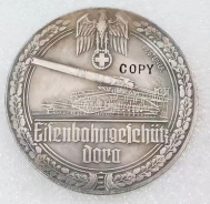 Gedenkmünze - Medallie - Eisenbahngeschütz Dora - silbern - Sammleranfertigung
