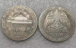 Gedenkmünze - Medallie - Panzer - Königstiger - silbern - Sammleranfertigung