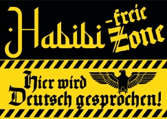 Habibi freie Zone - Hier wird Deutsch gesprochen - Aufkleber Paket 50 Stück